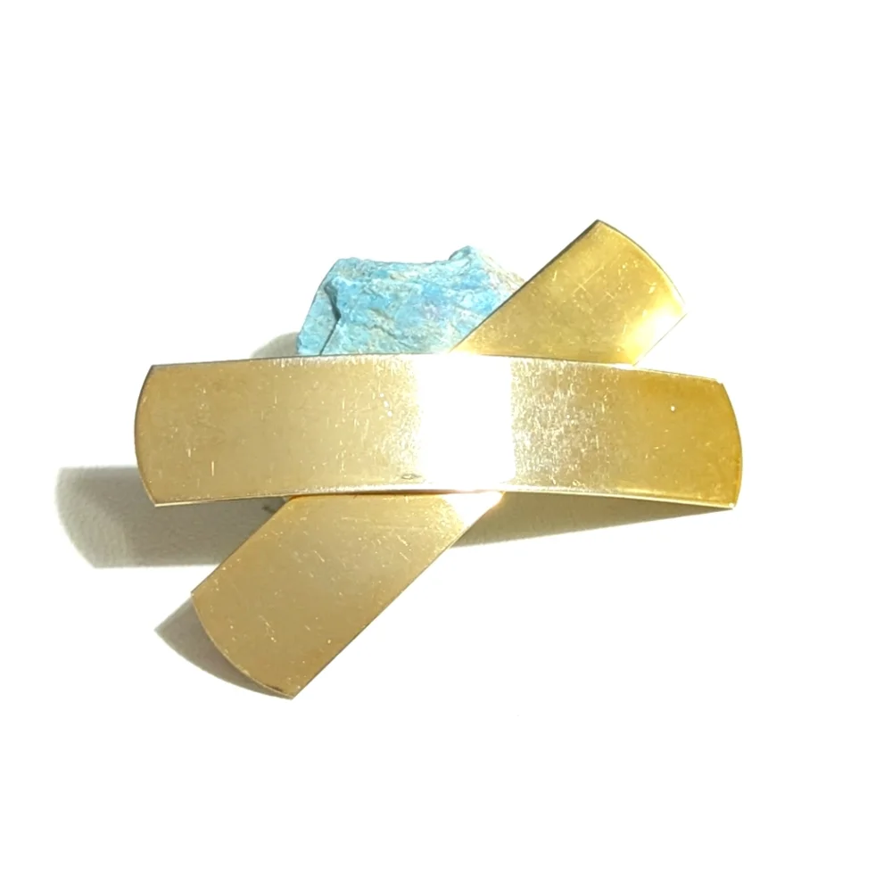 Vintage | Gold Brooch | Criss Cross | Retro | Metal | Lapel | Pin  | Art Deco